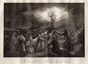GRAVURE RELIGION / MOISE ET LES TABLES DE LA LOI - Imagen 1 de 1