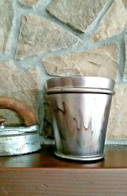 NUEVO CON ETIQUETAS Sullivan 6" Rústico Plata Pesado CUBO DE VIDRIO Jarrón Portavelas Casa de Campo Foto 1 de 4