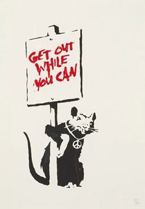 Banksy Rat Get Out While You Can 2004 Print Poster Wall Art Picture A4 + - Picture 1 of 2