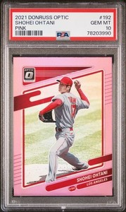 2021 Donruss Optic #192 Shohei Ohtani Pink Holo Prizm PSA 10 Los Angeles Angels