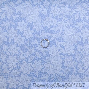 BonEful Fabric FQ Cotton Quilt VTG Purple White Lace Rose Flower Victorian Print - Picture 1 of 13