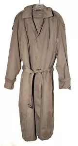 Vintage 80s Oleg Cassini Steel Gray w Thermolite Liner Mens Trench Coat Size 40R - Picture 1 of 12