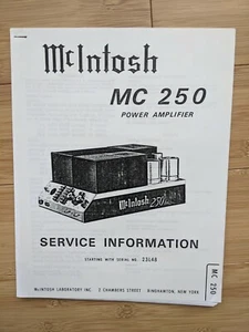 McIntosh MC 250 1990er SERVICE MANUAL - Bild 1 von 2