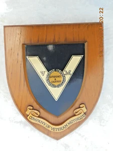 COMPANY OF VETERAN MOTORISTS       WALL PLAQUE/CREST/SHIELD        - Picture 1 of 1