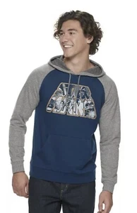 Neu mit Etikett Star Wars Grafikpullover Hoodie für Herren Größe Small blau grau meliert - Bild 1 von 5
