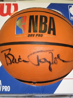 ABA NBA GREAT BRIAN TAYLOR NETS AUTOGRAPHED WILSON BASKETBALL COA FREE SHIPPING! - Image 1 of 3