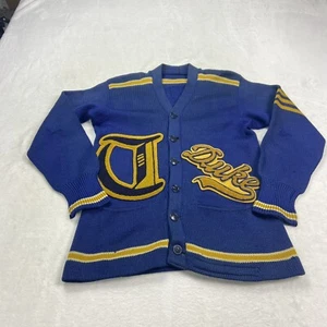 1940s Wool Varsity Sweater Tilden Tech University Men’s Collegiate Letterman - Picture 1 of 11