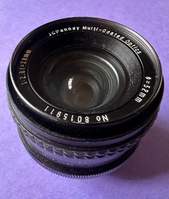 JC Penney 52mm 1:28F=28mm Minolta SLR Camera Mount - Excellent Condition - Image 1 of 4