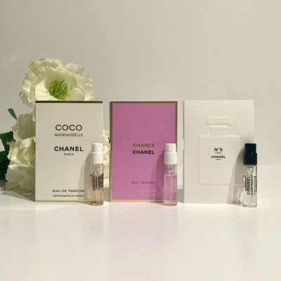 Chanel Perfume Colección Muestra Mujer Frascos Spray Juego de 3 Piezas 1.5ml/0.05oz Cada Nuevo Foto 1 de 4