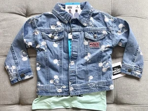 NWT Disney Mickey Mouse Soft Denim Jacket and Tee Set Toddler 4T - Picture 1 of 4