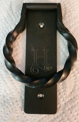 Wrought Iron Door Knocker with Long Back Plate "H" Engraved  - Image 1 of 2