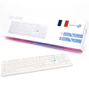 Wireless Keyboard With USB Receiver French Layout FR AZERTY White - Picture 1 of 5