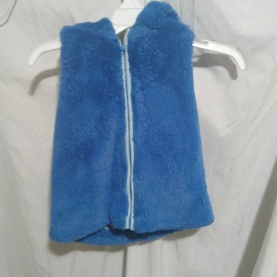 Colete com capuz Lily And Dan meninos orelhas azuis de pele sintética zíper frontal 4T - Imagem 1 de 4