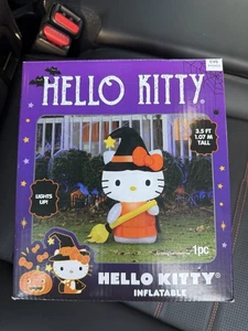 Hello Kitty Bruja de Halloween Inflable 3.5 pies Ilumina Decoración de Patio Exterior - Imagen 1 de 3