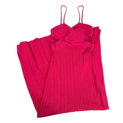 Maxi Vestido Anna Quan Sabrina Recortado Acanalado US 6 AU 10 Rosa Foto 1 de 4