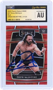 Drew McIntyre WWE Signed 2022 Panini Select Red #37 #/249 CGC Fanatics Card - Picture 1 of 2