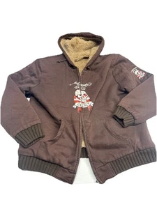 Ed Hardy Death Or Glory Zip Up Lined Jacket Xxl Brown - Picture 1 of 8