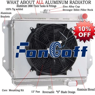 3Row Radiator+Shroud+Fan Fit 87-99 Daihatsu Rocky F70 F75 F80 F85 2.8L Diesel MT - image 1 of 4