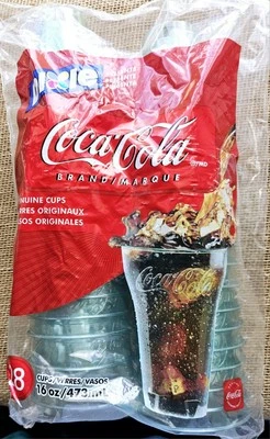 New 2002 Dixie Coca Cola Coke Plastic Cups 16oz 28pc In Pkg Green - Image 1 of 2