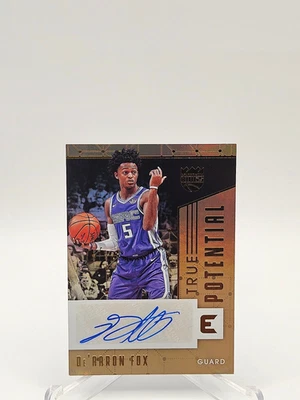 2017-18 Panini Essentials True Potential AUTO De'Aaron Fox #TP-DAF Gold /35 RC* - Image 1 of 2