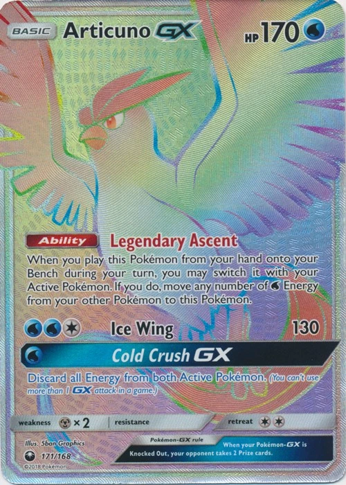 NM-Mint Articuno GX - 171/168 - Secret Rare Pokemon Celestial Storm - Image 1 of 1