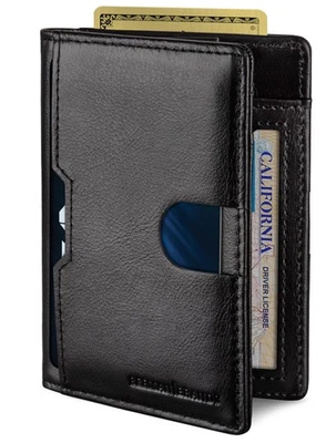 RFID Blocking Wallets for Men Slim Mens Leather Minimalist Card Front Pocket ... - Image 1 of 4