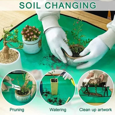 Faltbare Pflanzmatte Gartenblumentopf Pad Wasserdichte Topfunterlage - Bild 1 von 4