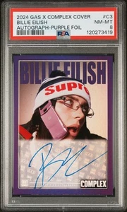 2024 G.A.S. X Cubierta Compleja Billie Eilish Púrpura Firma Autógrafo/25 PSA 8 - Imagen 1 de 2