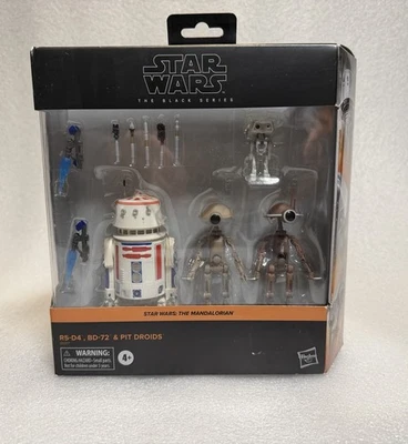 Star Wars The Black Series Mandalorian R5-D4, BD-72, Pit Droids CAJA MENOR DMG Foto 1 de 4