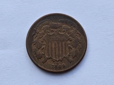 1869 Two Cents Very Fine+ 21226 - Image 1 of 2