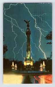 Postcard Mexico City Monument Independence Lightining 1963 Posted Chrome - Picture 1 of 2