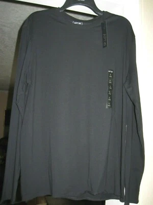 Camiseta pulôver de malha L manga longa Apt 9 preta peito elástico 44" L 29 - Imagem 1 de 4