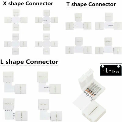 Solderless Corner Connector For 5050 3528 RGBW RGB cct rgb+cct LED Strip Light - Image 1 of 4