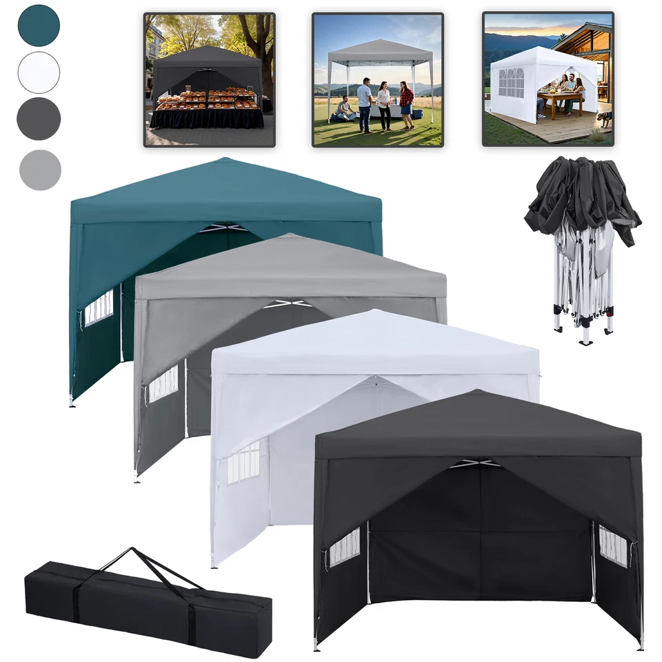 3x3m Faltpavillon Pavillon UV Gartenzelt Partyzelt Stabil Faltbar Wasserdicht DE - Bild 1 von 4