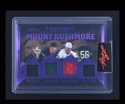 2023 🏒 LEAF ULTIMATE. Roxo, Mt. Cartão Rushmore, com certificação MBA 4/1. 10/10 - Imagem 1 de 4