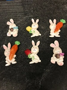 12 BUNNY CAKE TOPPERS (EDIBLE) - Picture 1 of 4