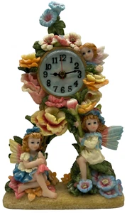 Nuevo Lindo 6”x11” Escena de Ángel y Flor con Azul 1.5” Face Desk/Mesa/Reloj de Estante - Imagen 1 de 8