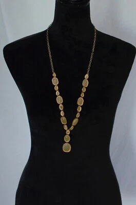 Moda Collar 18" con piedras amarillas lariat Foto 1 de 4