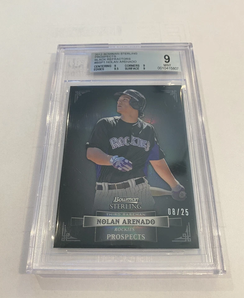 2012 BOWMAN STERLING BLACK REFRACTOR ROOKIE NOLAN ARENADO RC /25 BGS 9 MINT - Image 1 of 1