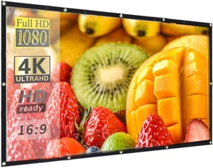 100 Inch 16:9 HD Projector Screen, Anti-Crease Foldable Portable Indoor and Outd - Picture 1 of 12