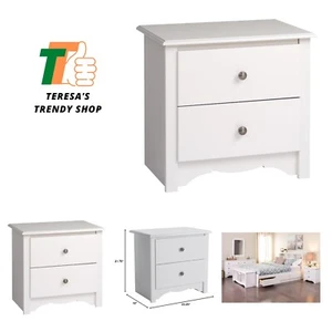 Sonoma Traditional Nightstand Side Table with 2 Drawers, Functional 2-Drawer ... - Picture 1 of 8