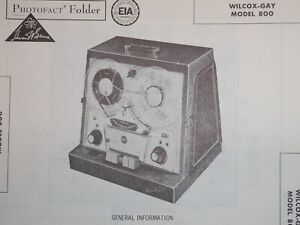 Original Sams Photofact Manual WILCOX-GAY 800 (435)