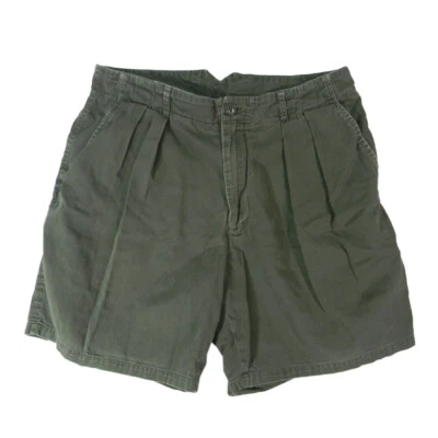 Claiborne Senderismo Pantalones Cortos Hombre 34 x 8 Verde Ejército Algodón Plisado Delantero Foto 1 de 4