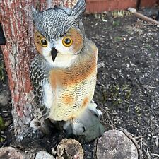 vintage 19" Horned Owl Decoy for Barn, Dock, Crow Hunting or Garden made italy