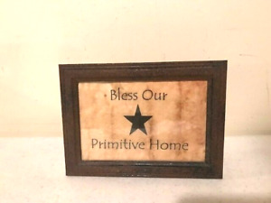 Primitive print in frame - Bless our primitive Home