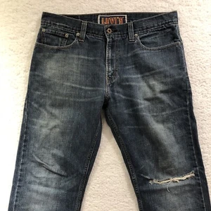 Levis 515 Mens Jeans 34x30 Slim Straight Leg Mid Rise Medium Wash Blue Denim - Picture 1 of 17