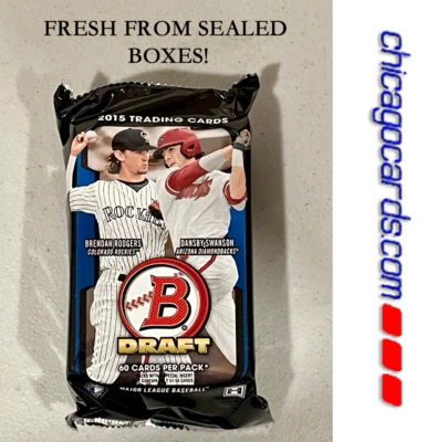 2015 Bowman Draft HOBBY SUPER JUMBO Pack Look4 AustinRiley Kyle Tucker Gold AUTO - Image 1 of 4