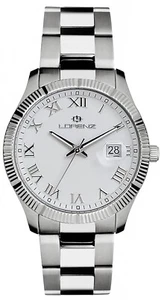 LORENZ GINEVRA 026978II Orologio Uomo Bianco Acciaio Numeri Romani Quarzo 38 mm - Foto 1 di 1