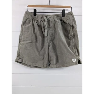 Katin Mens Corduroy Easy Shorts S Gray/Green Pull On Drawstring Quality Durable - Picture 1 of 16