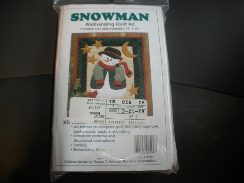Snowman Wallhanging Quilt Kit Rachel's of Greenfield K0599